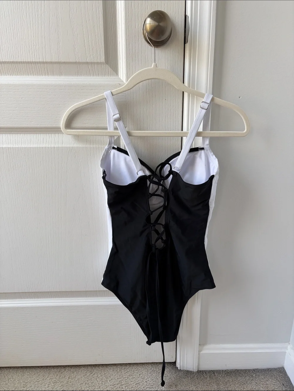 Women’s Black and White One-Piece Swimsuit